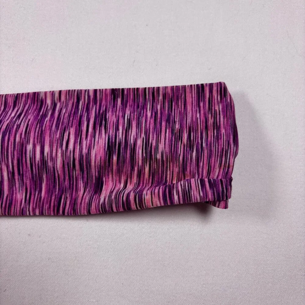 Purple Space Dye Athletic Headband Elastic Workout Yoga Sweatband Hair Wrap